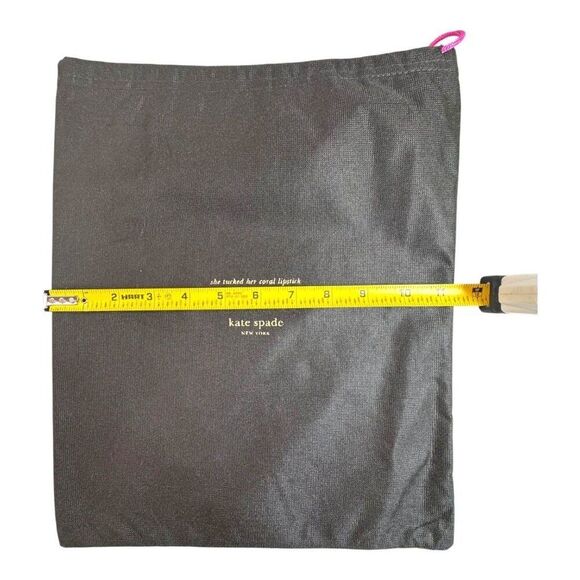 Kate Spade Black Dust Bag w Pink Drawstring Gold Foil Text Purse Handbag Storage - Picture 4 of 5